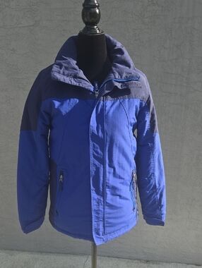 L.L. Bean Youth 10-12 Med Two-Tone Royal and Navy Blue Puffer Jacket